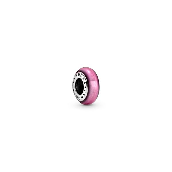 Sterling silver spacer with pink enamel Harmony Jewellers Grimsby, ON