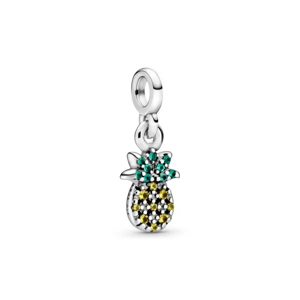 Pineapple sterling silver dangle with limelight yellow, blazing yellow and royal green crystal Harmony Jewellers Grimsby, ON