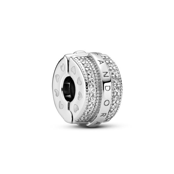 Pandora Signature sterling silver clip with clear CZ Harmony Jewellers Grimsby, ON