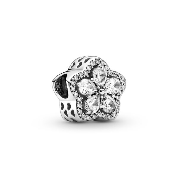 Snowflake sterling silver charm with clear CZ Harmony Jewellers Grimsby, ON