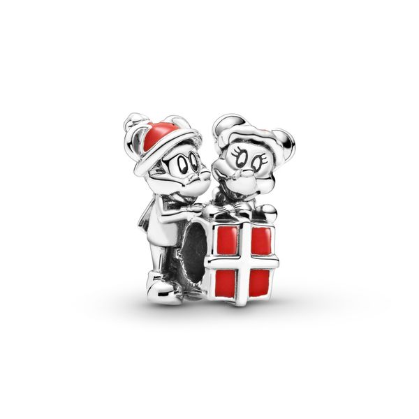 Disney Mickey, Minnie and gift box sterling silver charm with red enamel Harmony Jewellers Grimsby, ON