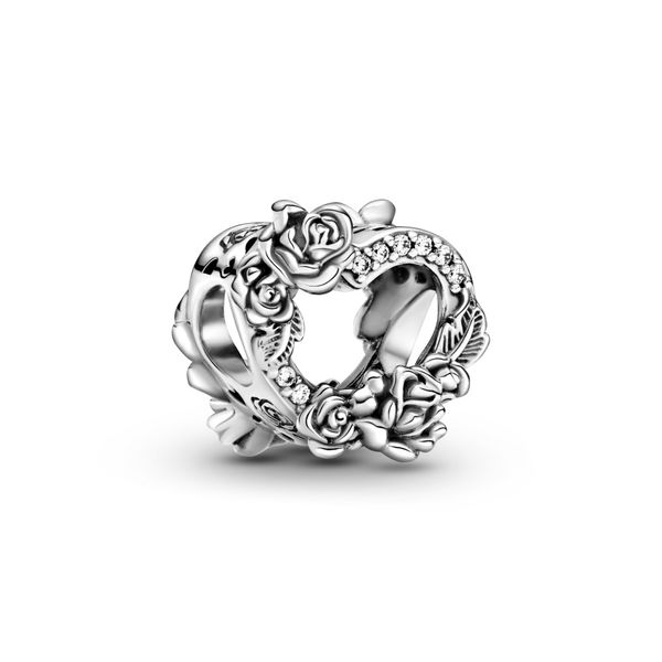 Heart and roses sterling silver charm Harmony Jewellers Grimsby, ON