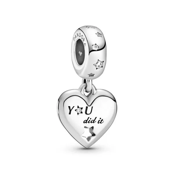 Heart sterling silver dangle with clear CZ Harmony Jewellers Grimsby, ON