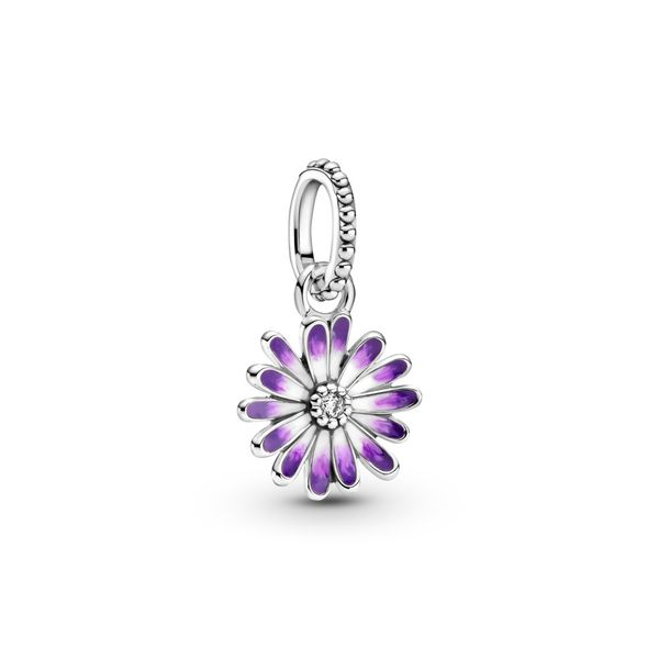 Daisy sterling silver dangle with clear cubic Harmony Jewellers Grimsby, ON