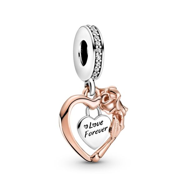 Heart sterling silver and Rose dangle Harmony Jewellers Grimsby, ON