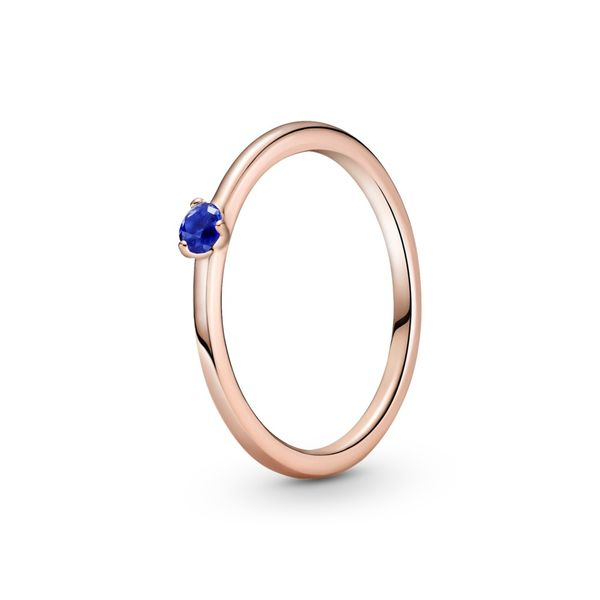 Rose ring with stellar blue crystal Harmony Jewellers Grimsby, ON