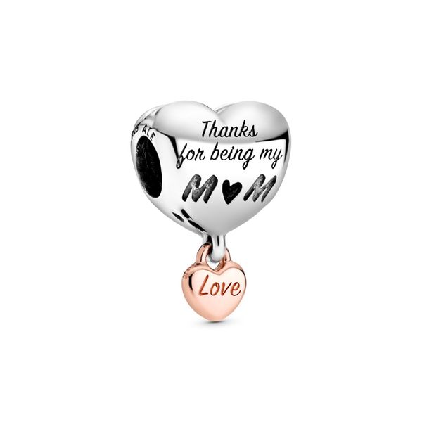 Heart sterling silver and Rose charm Harmony Jewellers Grimsby, ON