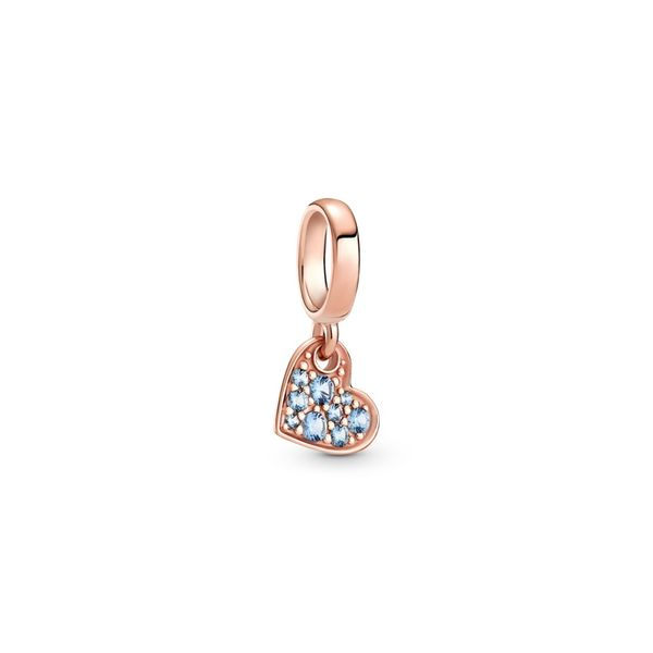 Heart Rose dangle with icy blue Harmony Jewellers Grimsby, ON
