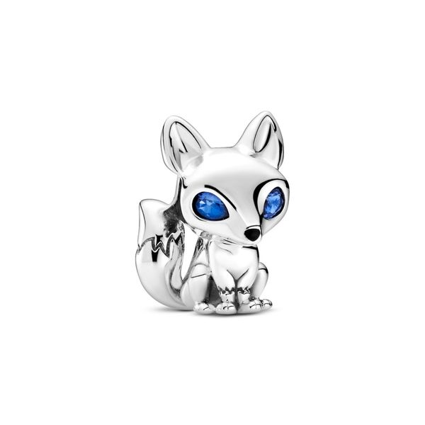 Fox sterling silver charm with stellar blue crystal and black enamel Harmony Jewellers Grimsby, ON