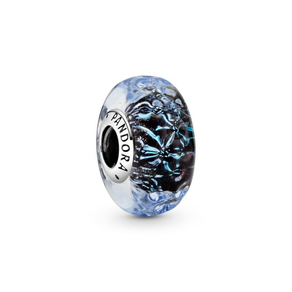 Sterling silver charm with blue Murano glass Harmony Jewellers Grimsby, ON