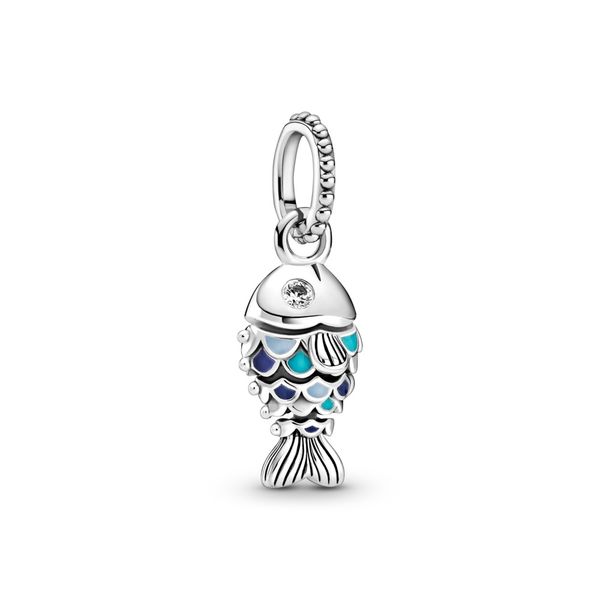 Fish sterling silver dangle with clear CZ Harmony Jewellers Grimsby, ON