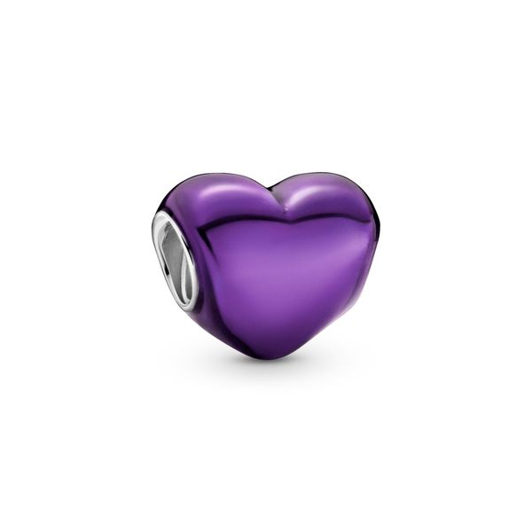 Heart sterling silver charm with purple enamel Harmony Jewellers Grimsby, ON
