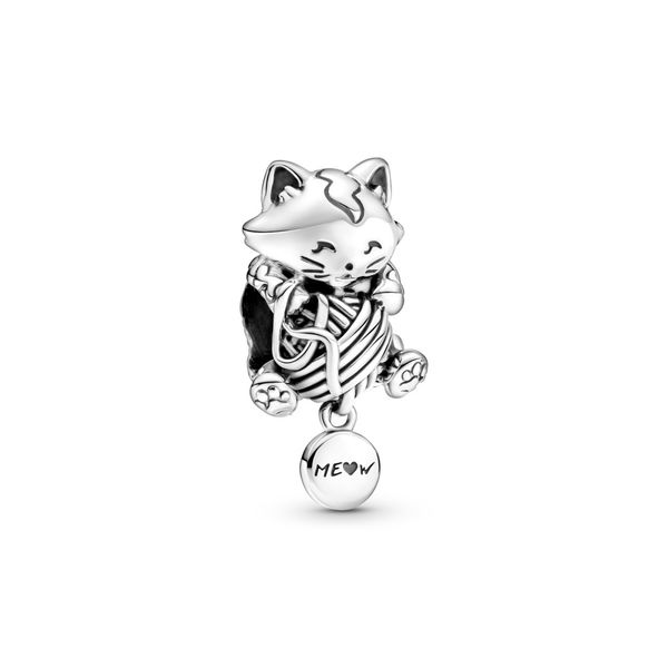 Kitten and yarn ball sterling silver charm Harmony Jewellers Grimsby, ON