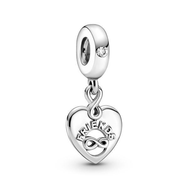 Friends and infinity heart sterling silver dangle with clear CZ Harmony Jewellers Grimsby, ON