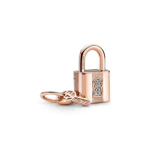 Padlock and key 14k rose gold-plated dangle Harmony Jewellers Grimsby, ON