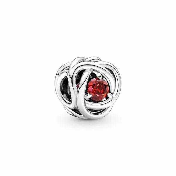 Sterling silver charm with true red crystal Harmony Jewellers Grimsby, ON