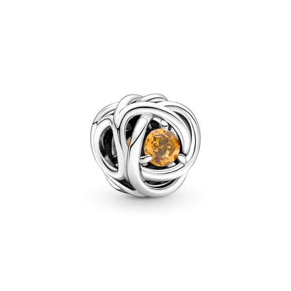 Sterling silver charm with honey coloured crystal Harmony Jewellers Grimsby, ON