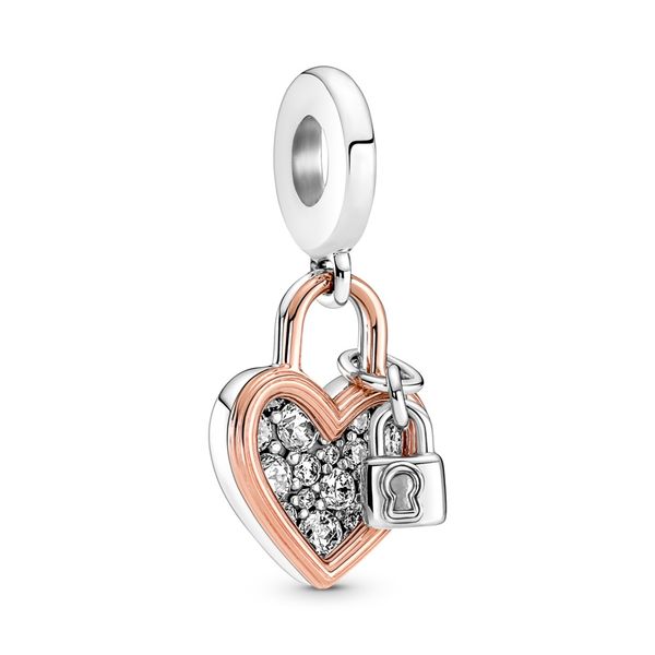 Heart padlock sterling silver and 14k rose gold Harmony Jewellers Grimsby, ON