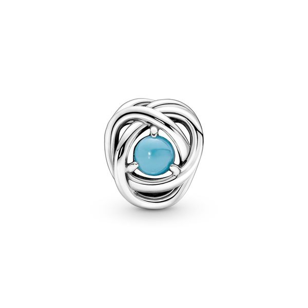 Sterling silver charm with capri blue crystal Harmony Jewellers Grimsby, ON