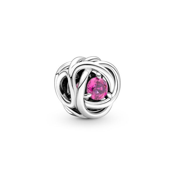 Sterling silver charm with phlox pink crystal Harmony Jewellers Grimsby, ON