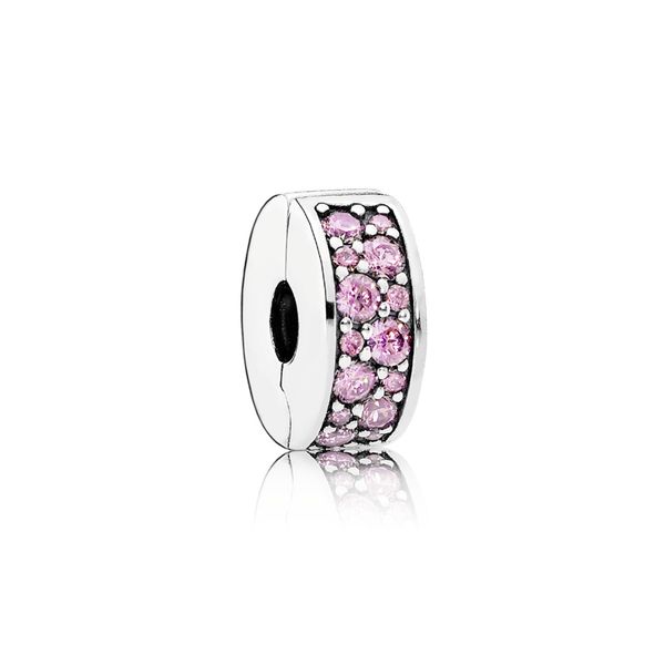 Clip Shining Elegance with Pink CZ and Silicone Grip Harmony Jewellers Grimsby, ON