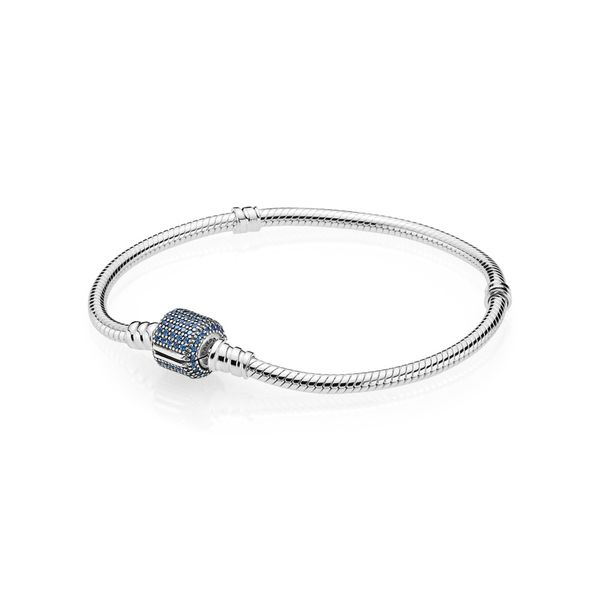 SS Moments Bracelet with Royal-Blue Crystal Pav? Clasp, 17 cm / 6.7 in Harmony Jewellers Grimsby, ON