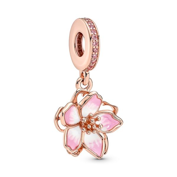 Movable cherry blossom 14k rose gold-plated dangle Harmony Jewellers Grimsby, ON