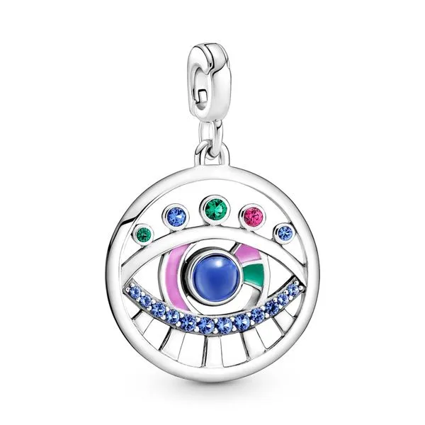 Eye sterling silver medallion with stellar blue Harmony Jewellers Grimsby, ON