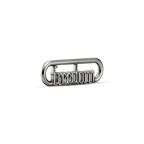 Freedom script ruthenium-plated long link Harmony Jewellers Grimsby, ON