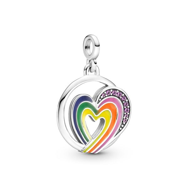 Rainbow heart sterling silver medallion Harmony Jewellers Grimsby, ON