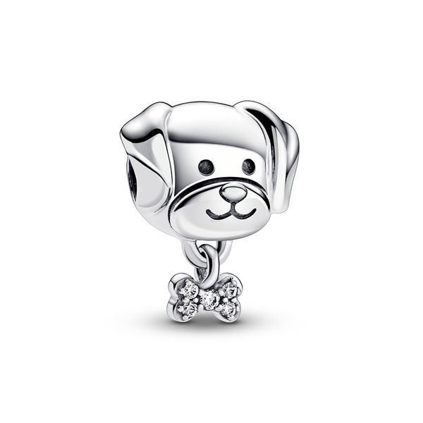 Dog sterling silver charm with clear cubic zirconia Harmony Jewellers Grimsby, ON