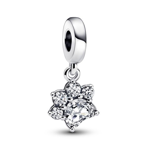 Paw sterling silver dangle with clear cubic zirconia Harmony Jewellers Grimsby, ON