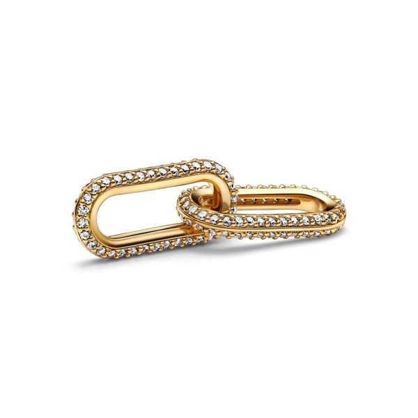 14k Gold-plated double link with clear cubic zirconia Harmony Jewellers Grimsby, ON