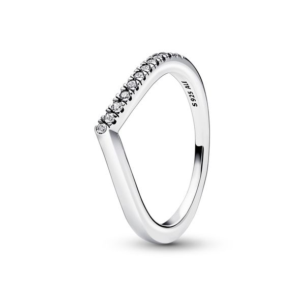 Wishbone sterling silver ring with clear cubic zirconia Harmony Jewellers Grimsby, ON