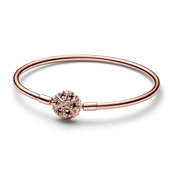 14k Rose gold-plated bangle with snow flake Harmony Jewellers Grimsby, ON