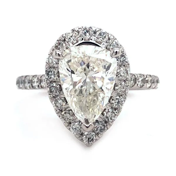 2 3/4CTW Pear Shape Halo-Style Engagement Ring - Propose Tonight! Harris Jeweler Troy, OH