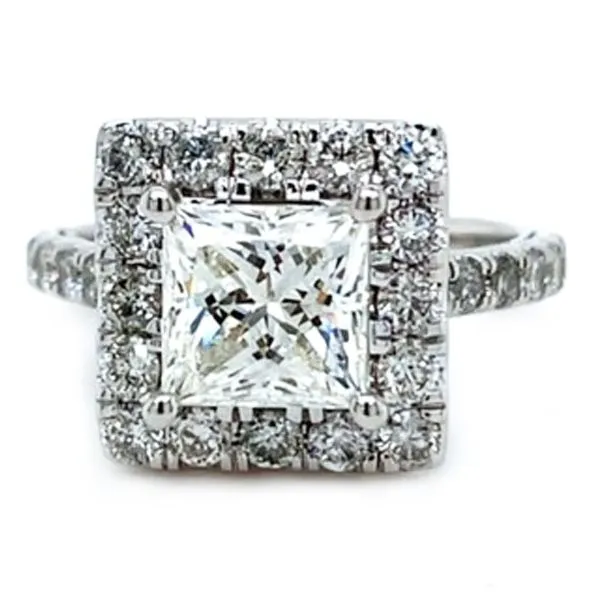 2 3/4CTW Princess Cut Halo-Style Diamond Engagement Ring - Propose Tonight! similar item image