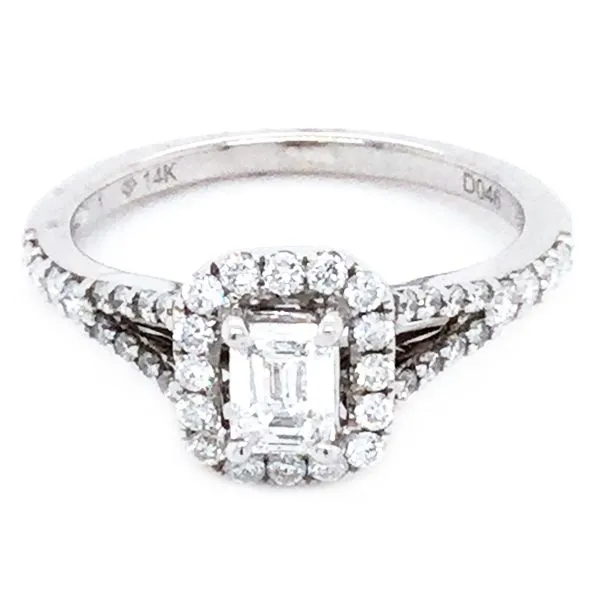 Emerald Halo-Style Diamond Engagement Ring - Propose Tonight! similar item image