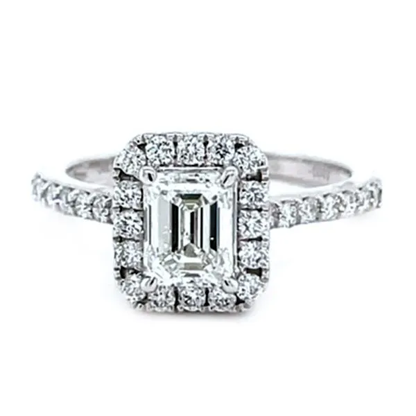 1CT Emerald Halo Engagement Ring - Propose Tonight! Harris Jeweler Troy, OH