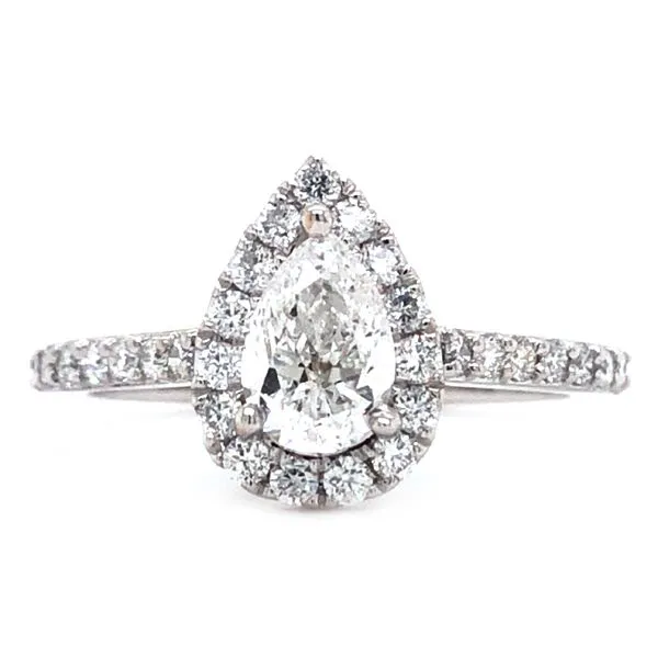 1 1/10CTW Pear Shape Halo-Style Diamond Engagement Ring - Propose Tonight! Harris Jeweler Troy, OH