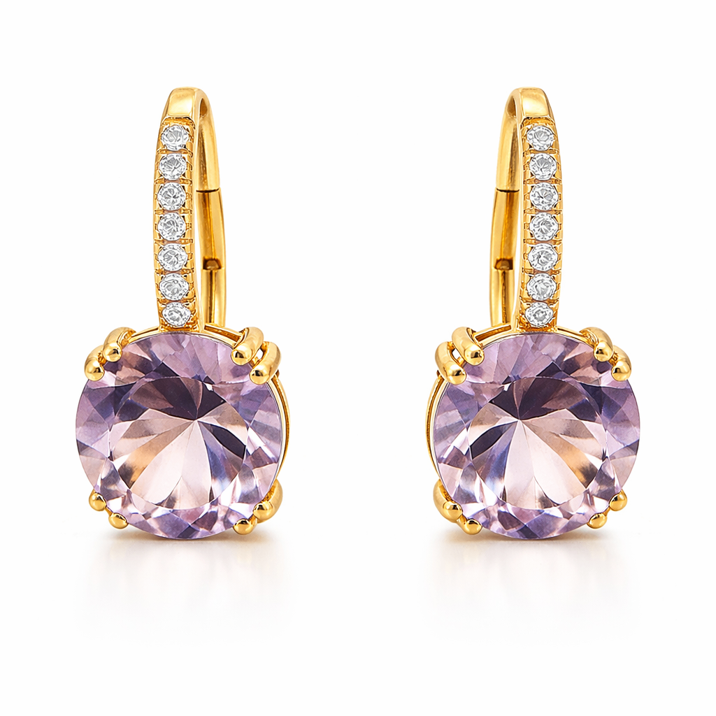 14K Yellow Gold Prong Colored Stone Earrings Harris Jeweler Troy, OH
