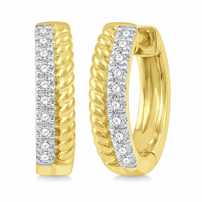 ASHI Other Two-Tone & Yellow Gold & White Gold Diamond Earrings Harris Jeweler Troy, OH