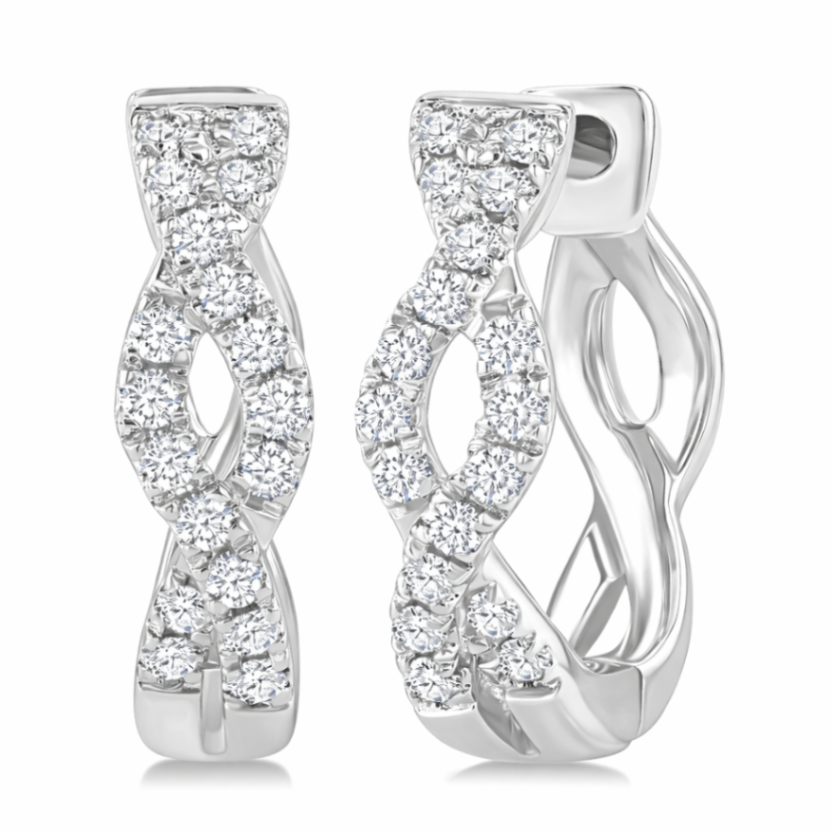 ASHI 10K White Gold Diamond Earrings Harris Jeweler Troy, OH