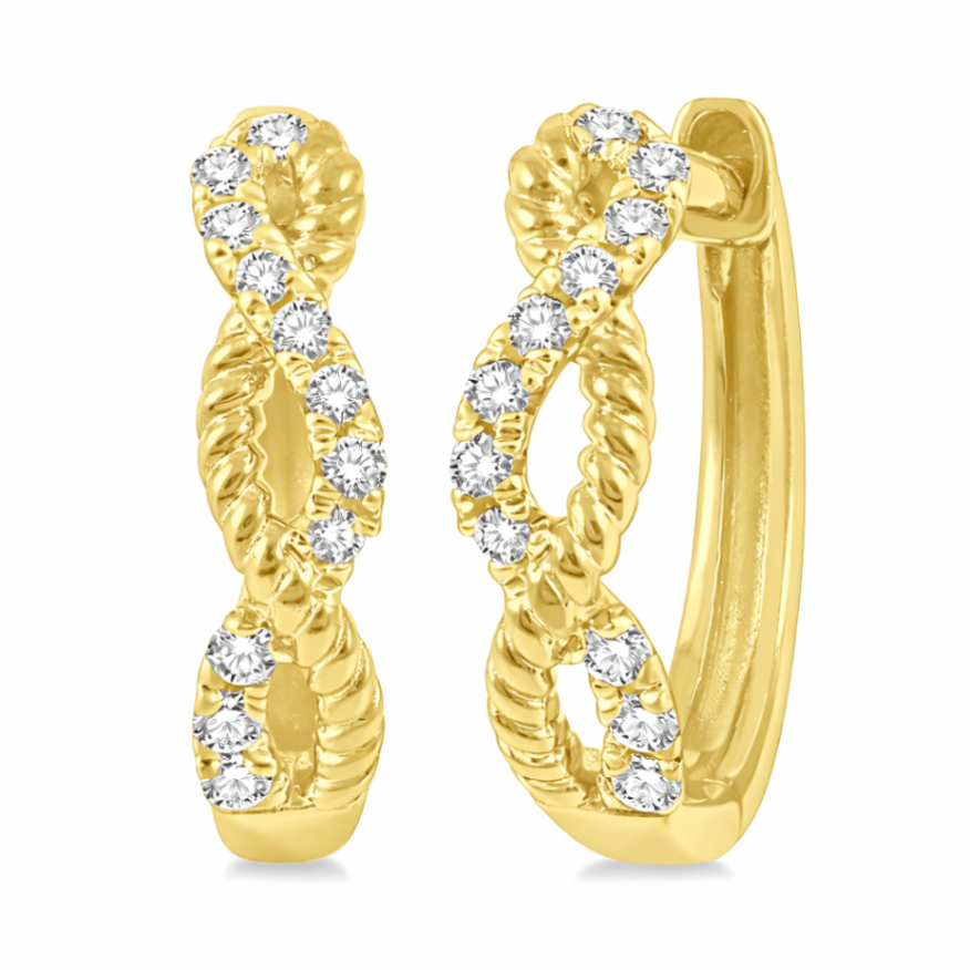 ASHI 10K Yellow Gold Diamond Earrings Harris Jeweler Troy, OH