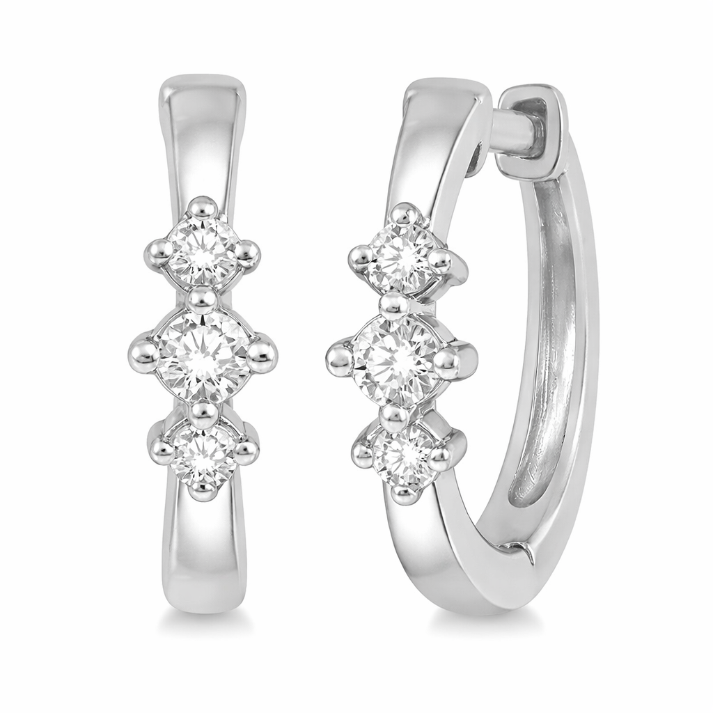 ASHI 10K White Gold Diamond Earrings Harris Jeweler Troy, OH