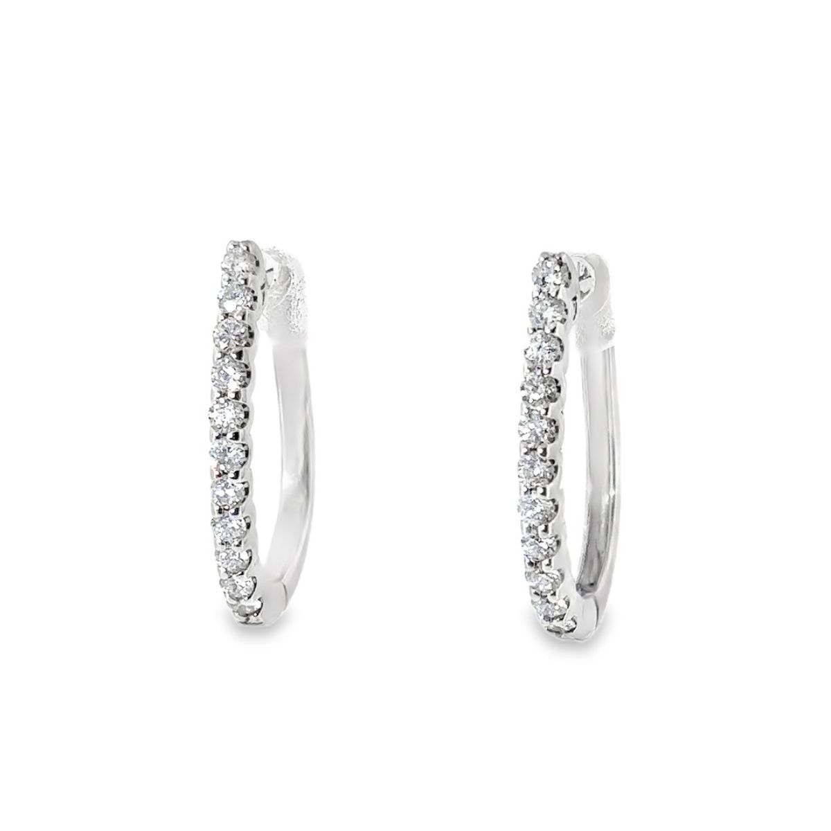 14K White Gold Huggie Earrings Harris Jeweler Troy, OH