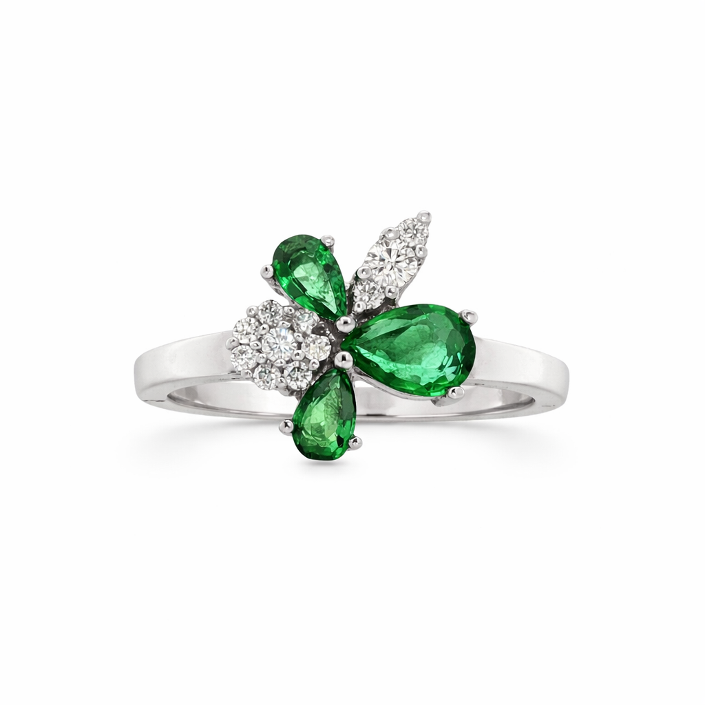 RYAN 14K White Gold Colored Stone Ring Harris Jeweler Troy, OH