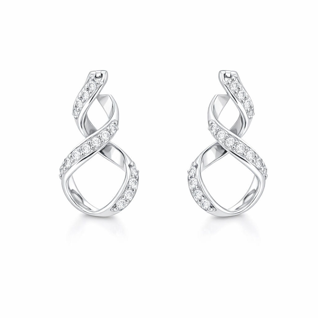 10K White Gold Prong Estate Earrings Harris Jeweler Troy, OH