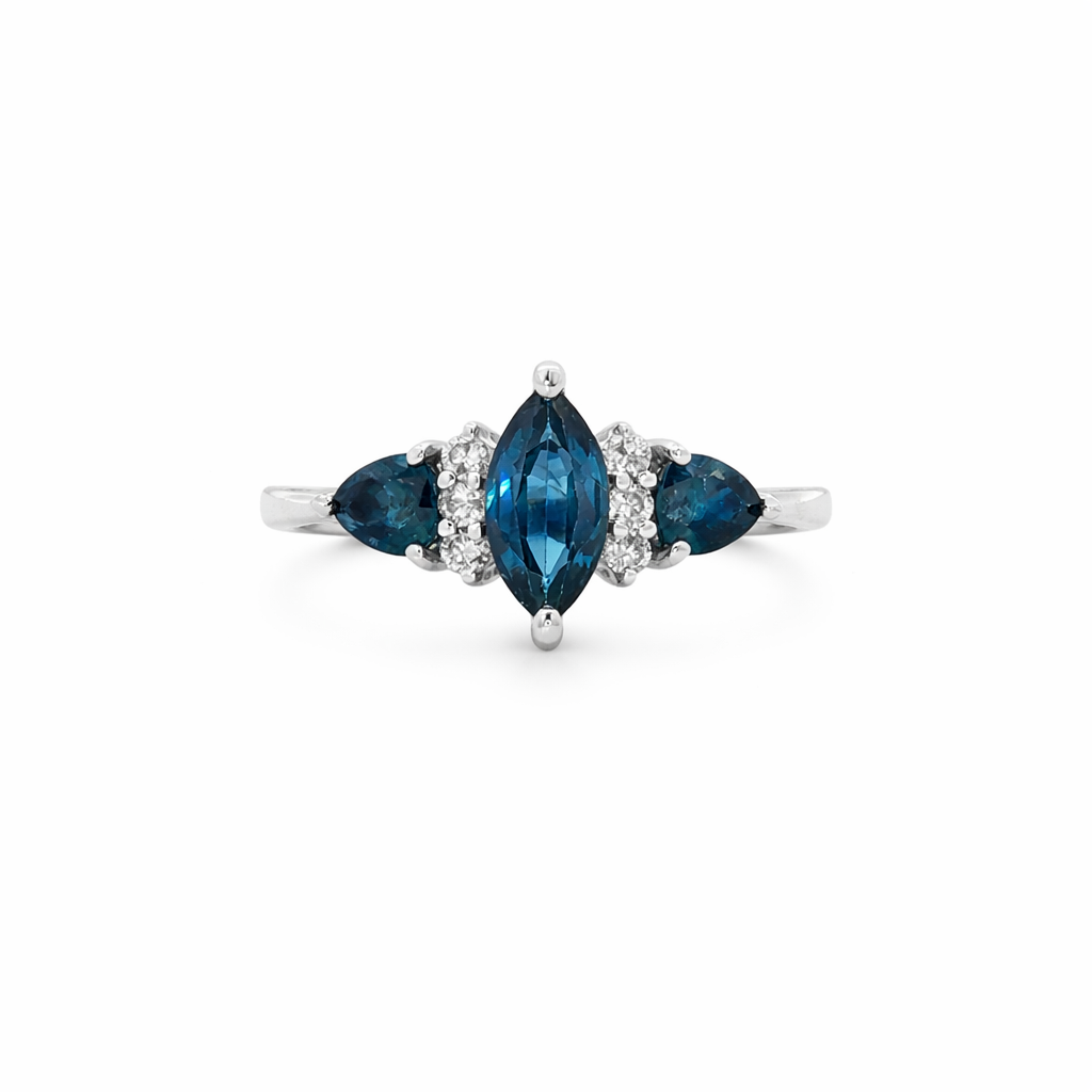 RYAN 14K White Gold Colored Stone Ring Harris Jeweler Troy, OH