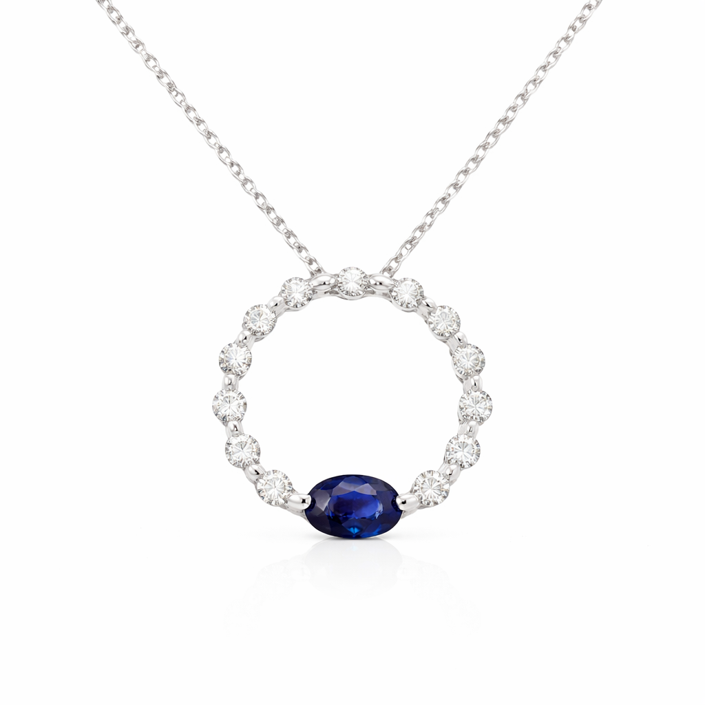 RYAN 18K White Gold Colored Stone Pendant Harris Jeweler Troy, OH